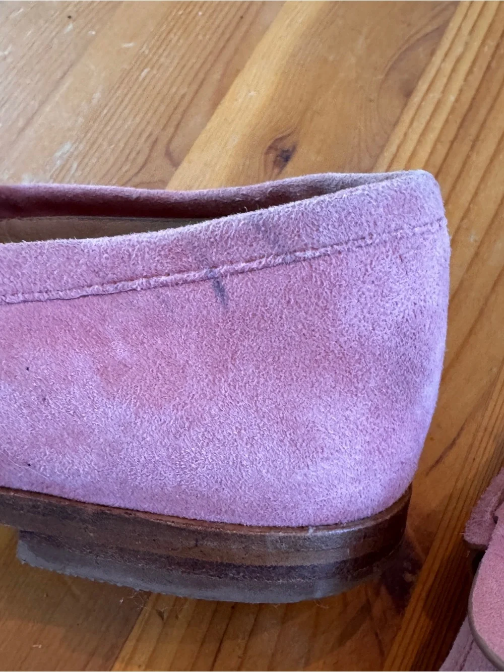 Boden Pink Suede Fringe Loafers